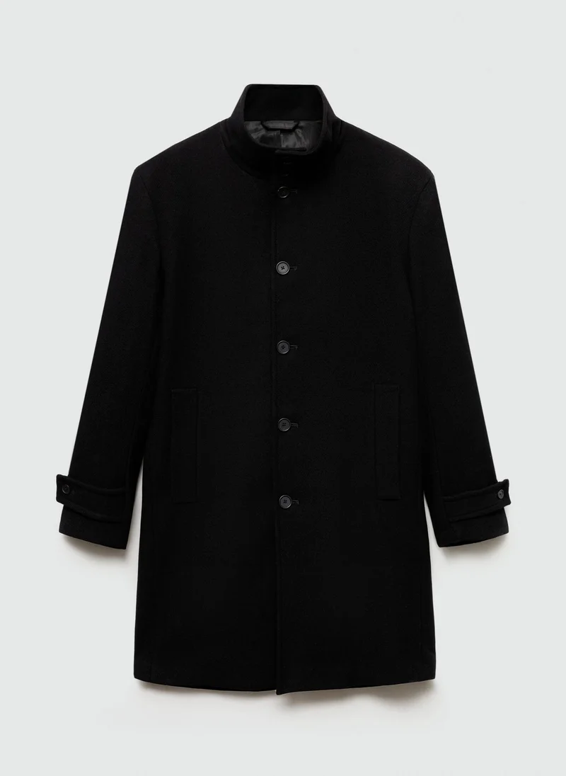 مانجو مان Coat Funnel2 Long Sleeve Button Down Coat