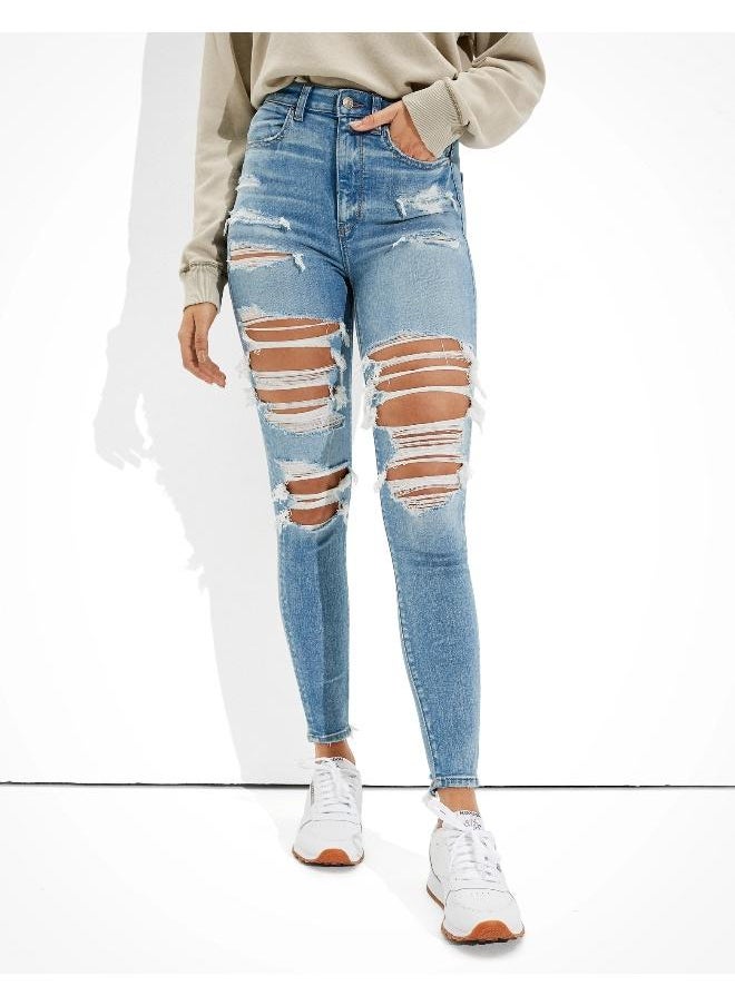 American Eagle AE Ne(x)t مستوى ممزق أعلى الخصر  - Image 1