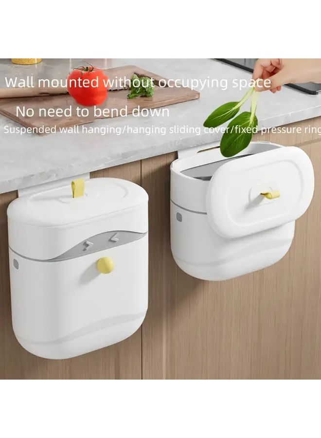 Wall Mounted Hanging Trash Can Medium Size With Lid Odor Sealing Kitchen Bathroom Garbage Bin - Image 1