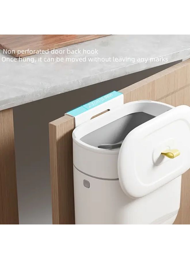 Wall Mounted Hanging Trash Can Medium Size With Lid Odor Sealing Kitchen Bathroom Garbage Bin - Image 5