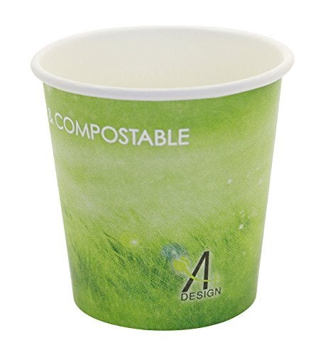 A DESIGN Special Green Grass Design Paper Hot Coffee Cups Ecofriendly100 BlodegradableCompostable Green grass 50 count 4 oz