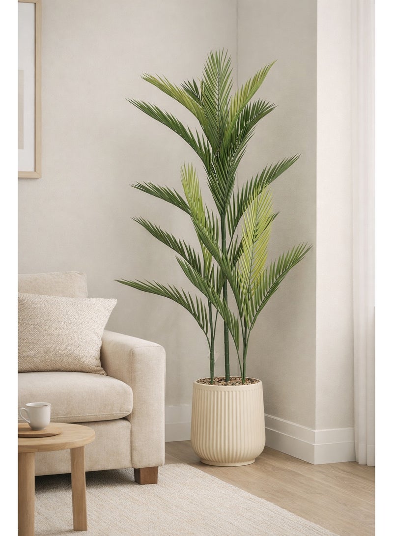 تالا شجرة أريكا صناعية بارتفاع 120 سم – أوراق خضراء بتصميم طبيعي واقعي مع أصيص أنيق مثالية لتزيين المنازل والمكاتب - Image 5