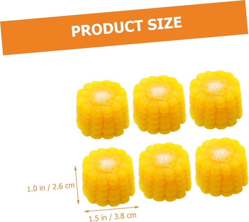 6pcs Artificial Corn Slices Decorative Vegetable Set, Lifelike Simulated Corn Segments for ’ Kitchen Play and Creative Home Décor, Farmhouse Photo Props - Image 2