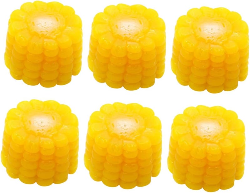 6pcs Artificial Corn Slices Decorative Vegetable Set, Lifelike Simulated Corn Segments for ’ Kitchen Play and Creative Home Décor, Farmhouse Photo Props - Image 1