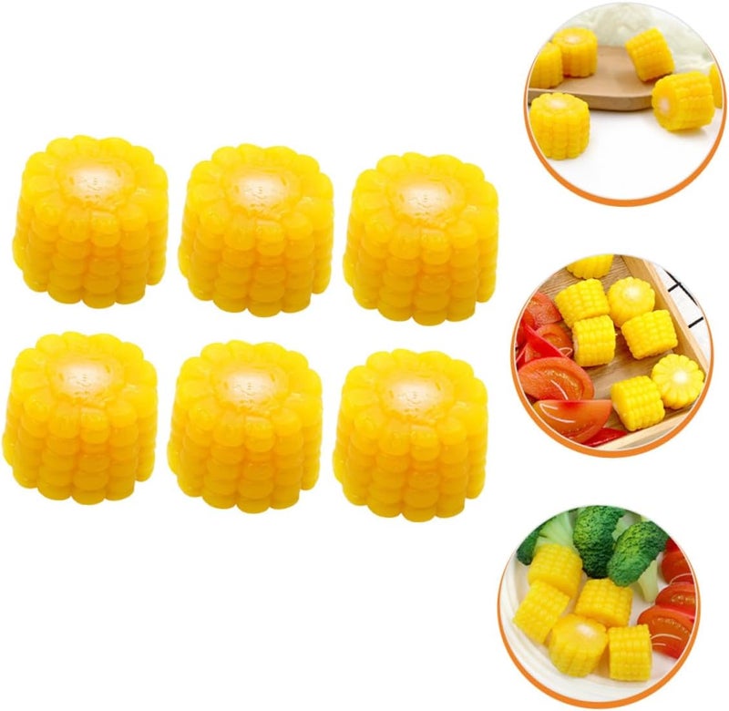 6pcs Artificial Corn Slices Decorative Vegetable Set, Lifelike Simulated Corn Segments for ’ Kitchen Play and Creative Home Décor, Farmhouse Photo Props - Image 4