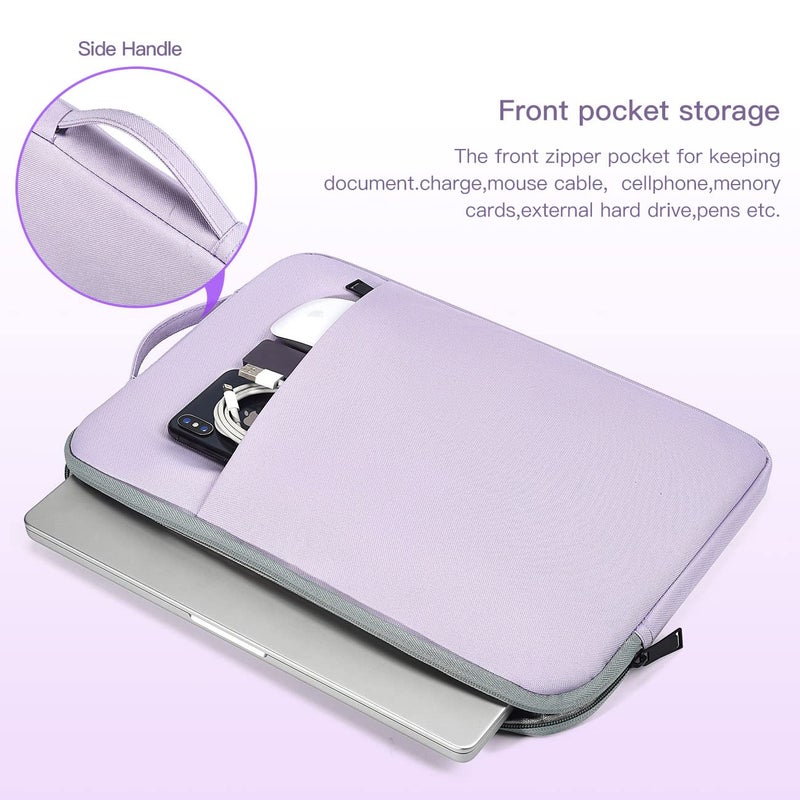 CaseBuy 17 inch Laptop Case Sleeve, Padded Protective Shockproof Water-Resistant Laptop Cover with Handle for HP Envy 17 / Pavilion 17, Dell Lenovo Asus Acer MSI 17.3-in Computer Carrying Bag -Purple - Image 4