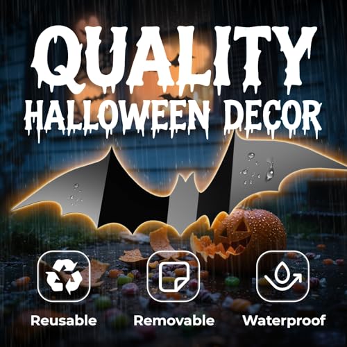 CLEANGOR 140Pcs Bats Halloween Decor, Spooky Halloween Party Supplies Stickers, 3D Bats Wall Decal, Cute Halloween Decorations Indoor for Bedroom, Bathroom, Home, Door, Window, Office - Image 4