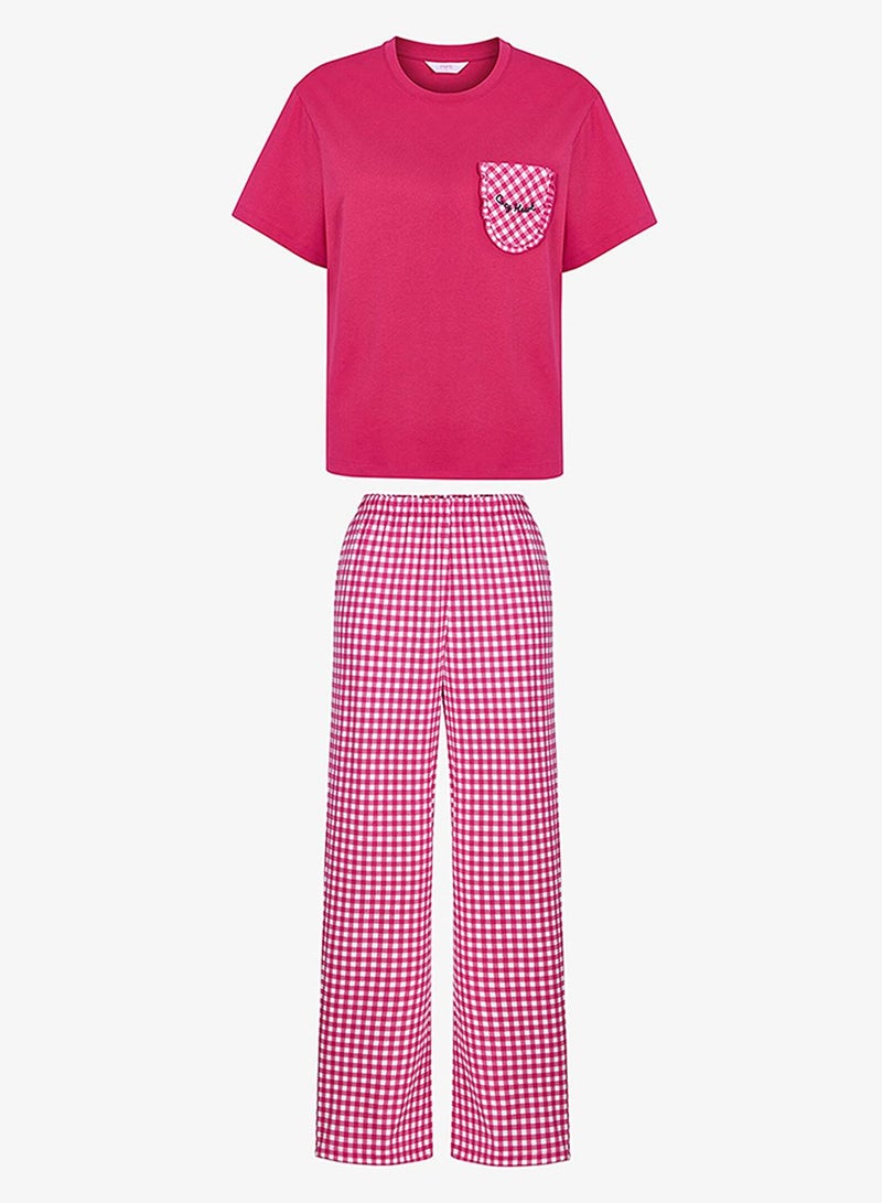 Penti Women's Cozy Heart Short Sleeve Pajama Cotton Set - Fuchsia - Image 4
