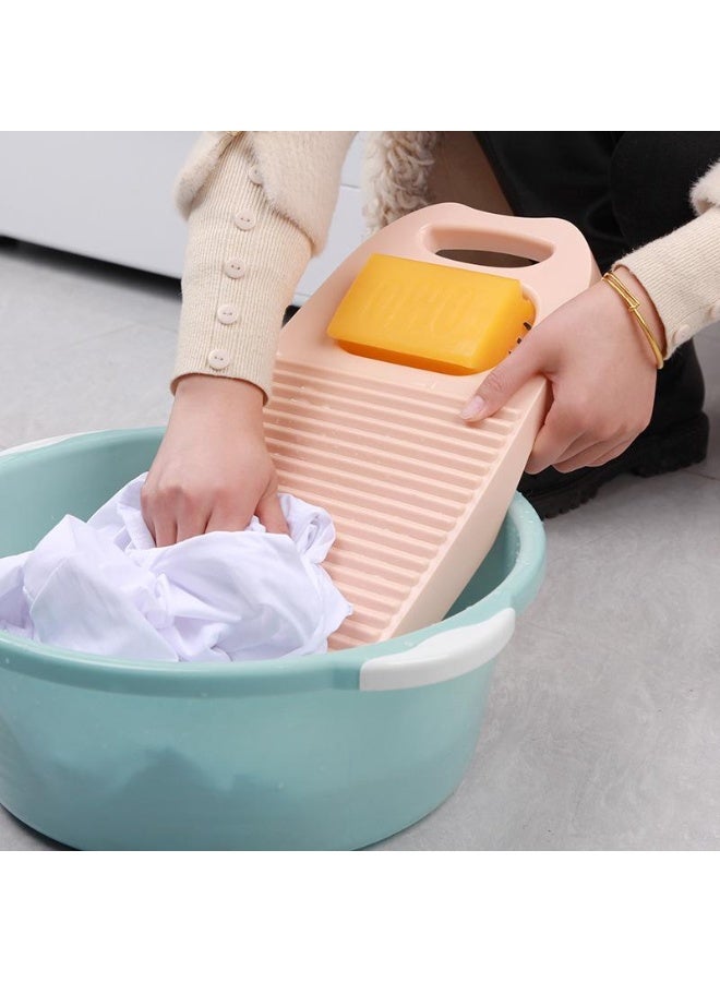 Wash Board, Washboard for Hand Washing Clothes, Plastics Laundry Scrub Board Household With Holder Portable - Image 5