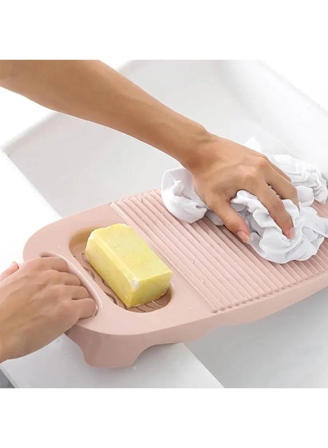 Wash Board, Washboard for Hand Washing Clothes, Plastics Laundry Scrub Board Household With Holder Portable - Image 1