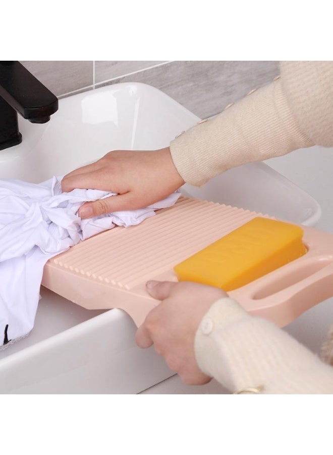 Wash Board, Washboard for Hand Washing Clothes, Plastics Laundry Scrub Board Household With Holder Portable - Image 3