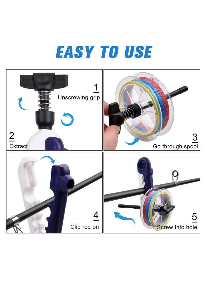 Portable Mini Fishing Line Spooler, Adjustable Winder Tool for Baitcast Reels  Various Rods, Easy to Use Spooling Station