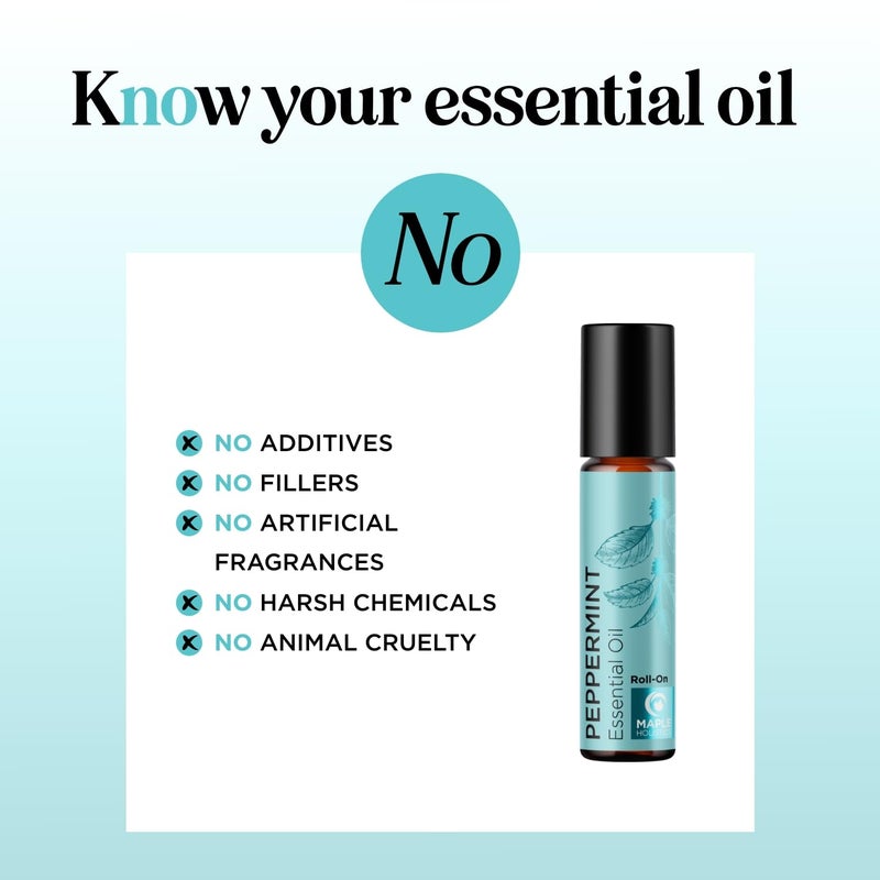 Maple Holistics Peppermint Oil Roll on - Pure Peppermint Rollerball Essential Oil Aromatherapy Stick for Headaches - Natural Travel Essential and Pregnancy Must Have for Headaches Energy & Focus Support (1 Pack) - Image 4