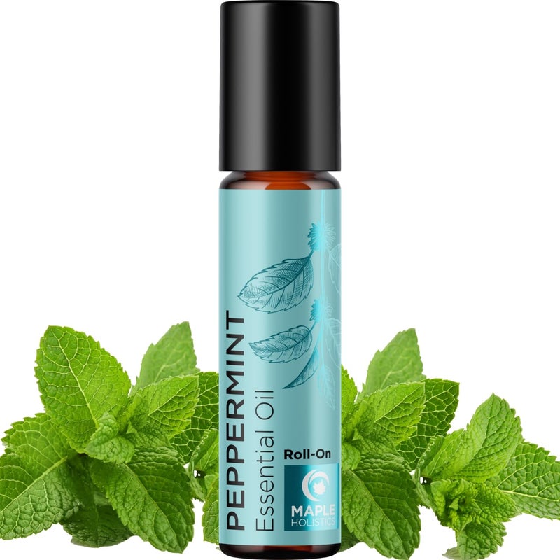 Maple Holistics Peppermint Oil Roll on - Pure Peppermint Rollerball Essential Oil Aromatherapy Stick for Headaches - Natural Travel Essential and Pregnancy Must Have for Headaches Energy & Focus Support (1 Pack) - Image 1