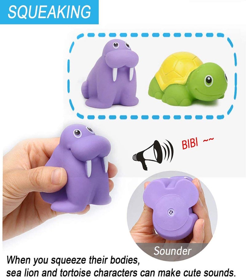 KECIABO Bath Toy, Water Spraying Discoloration Floating Animals, Bathroom Pool Accessory, Shark Fishing Play Set for Babies and Kids - Image 3