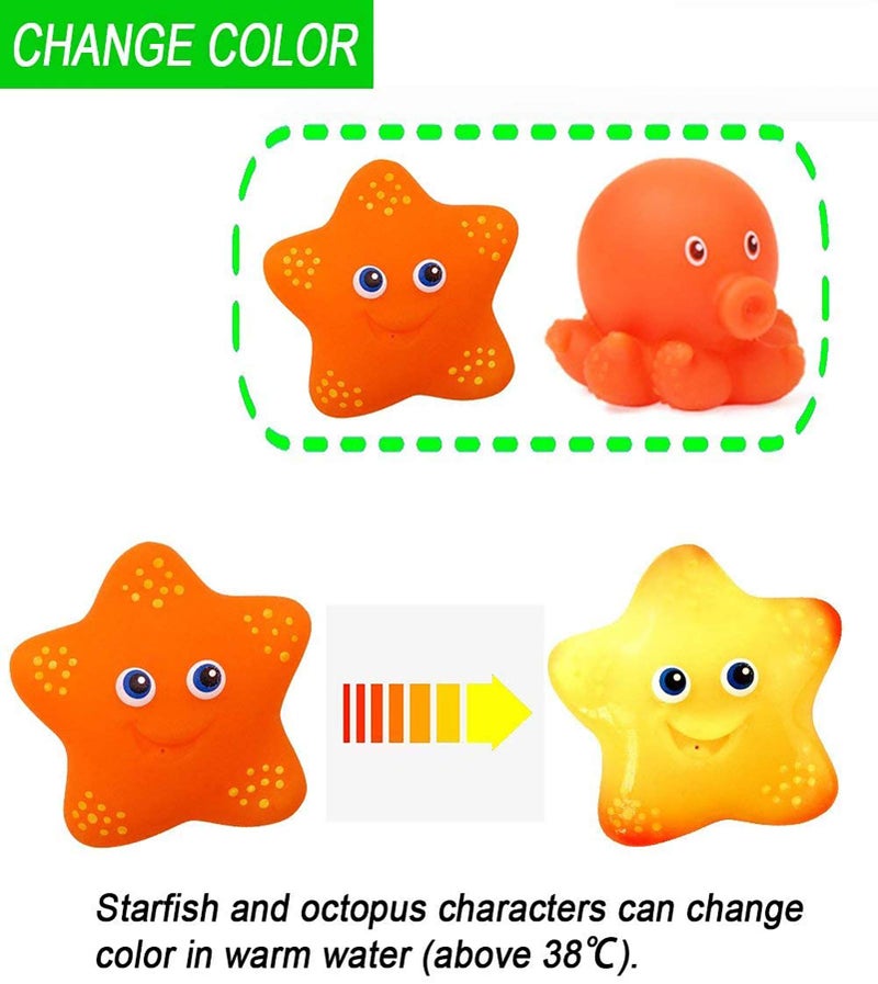 KECIABO Bath Toy, Water Spraying Discoloration Floating Animals, Bathroom Pool Accessory, Shark Fishing Play Set for Babies and Kids - Image 4