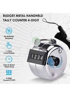 KTRIO KTRIO 6 Pack Budget Metal Handheld Tally Counter 4-Digit Number Count Clicker Counter, Hand Mechanical Counters Clickers Pitch Counter for Coaching, Crocheting, Lap Walking, Stitch, and School, Silver  - Image 2