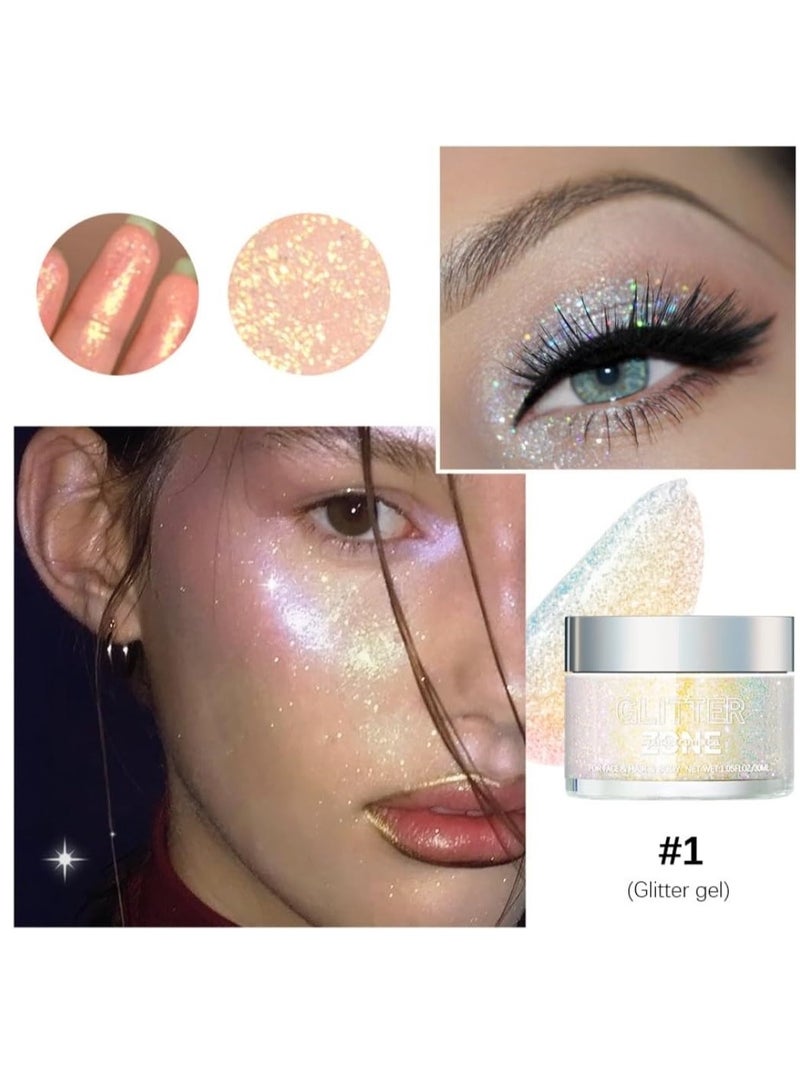 lakerain جل بريق هولوجرافي للجسم والوجه والشعر وألوان الشفاه يتغير تحت الضوء نباتي وخالي من القسوة آمن وسهل الاستخدام رقم 01 - Image 2