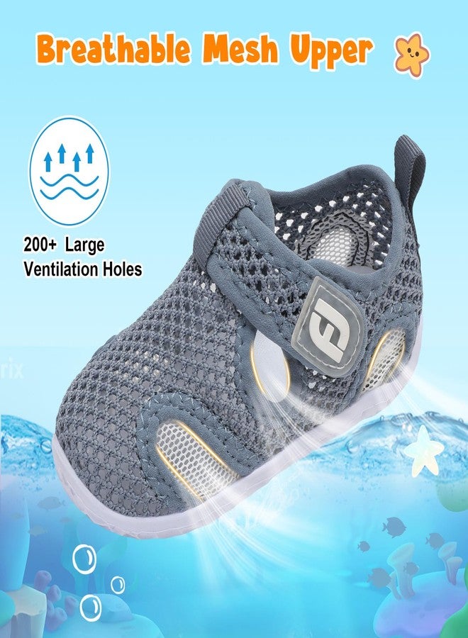 JOINFREE Baby Water Shoes Boys Girls Sandals Toddler Barefoot Beach Swim Shoes Baby Lightweight Summers Shoes Little Kids Quick-Dry Auqa Socks for Pool River Darkgrey 12-18 Months Infant - Image 3