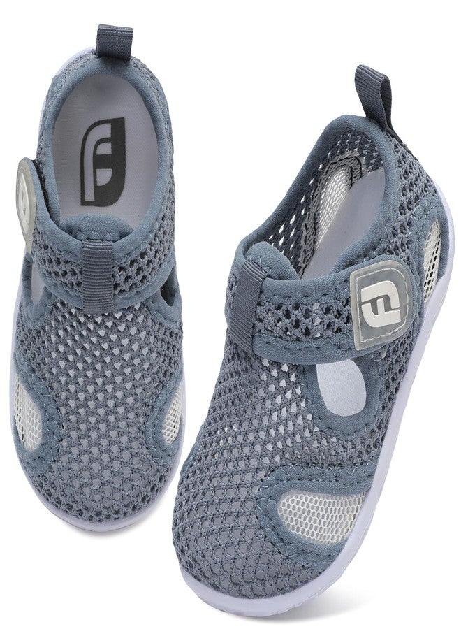 JOINFREE Baby Water Shoes Boys Girls Sandals Toddler Barefoot Beach Swim Shoes Baby Lightweight Summers Shoes Little Kids Quick-Dry Auqa Socks for Pool River Darkgrey 12-18 Months Infant - Image 1