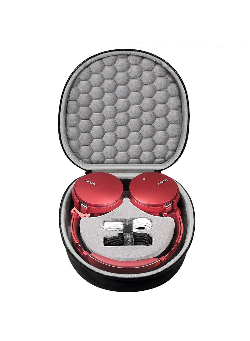 عام حقيبة تخزين بسحّاب مخصصة لسماعات Sony MDR-XB550AP - حقيبة واقية صلبة مقاومة للصدمات، محمولة ومدمجة لتنظيم وحماية السماعات والملحقات. - Image 1