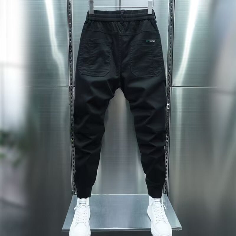 Spring Autumn Mens Slim Joggers Black  - Image 3