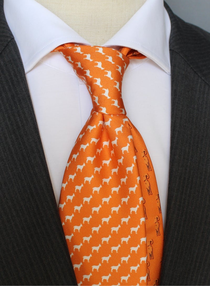 Elliot Martin Elliot Martin tie 100% Silk Twill neck ties Premium Men's Tie (Orange) 