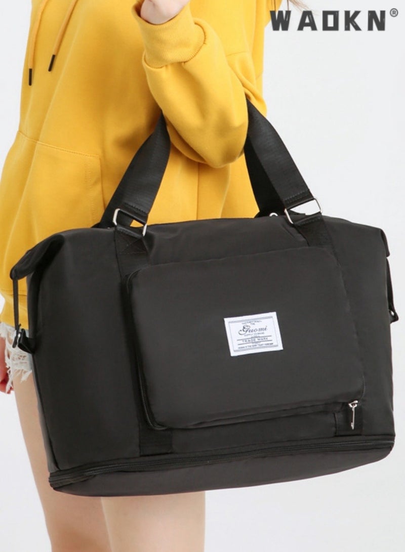 WAOKN Unisex Foldable Sports Bag, Men's & Women's New Large-capacity Short-distance Gym Sacks Travel Bag, Dry and Wet Separation Fitness Bag Handbag Luggage Bag Duffle Bag Carry Bags  - Image 4