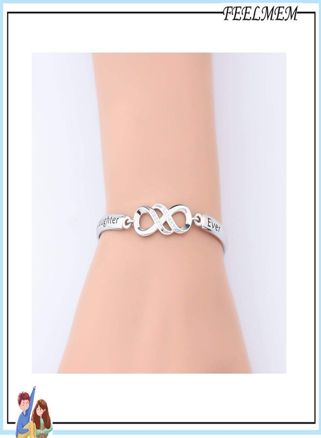 FEELMEM Godmother Infinity Bracelet,Goddaughter Infinity Bracelet Religious Jewelry Baptism Christening Gift for Godmothers/Goddaughters(goddaughter-silver) - Image 2