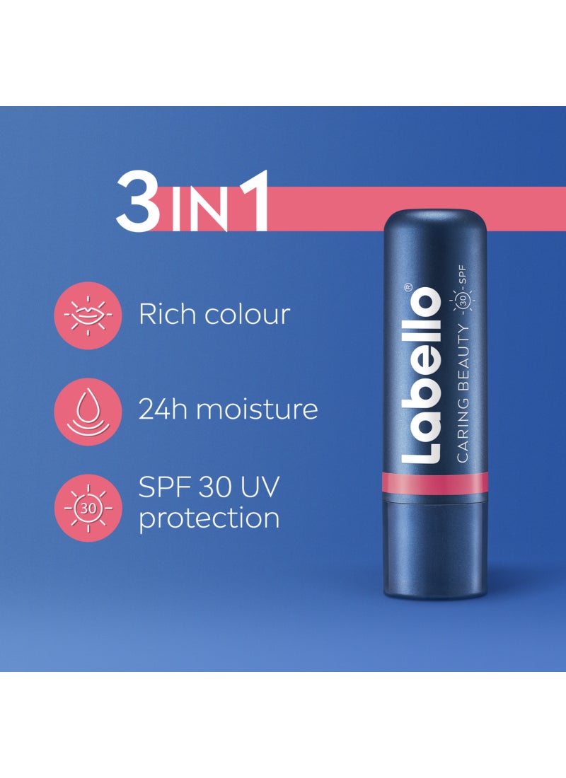 Labello Lip Caring Beauty Rose Color And Cheek Balm Spf 30 Moisturising Tint With Sun Protection 4.8g - Image 2