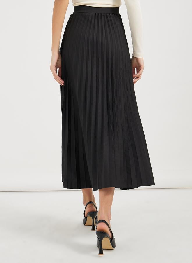 Styli Pleated A-Line Midi Skirt  - Image 4