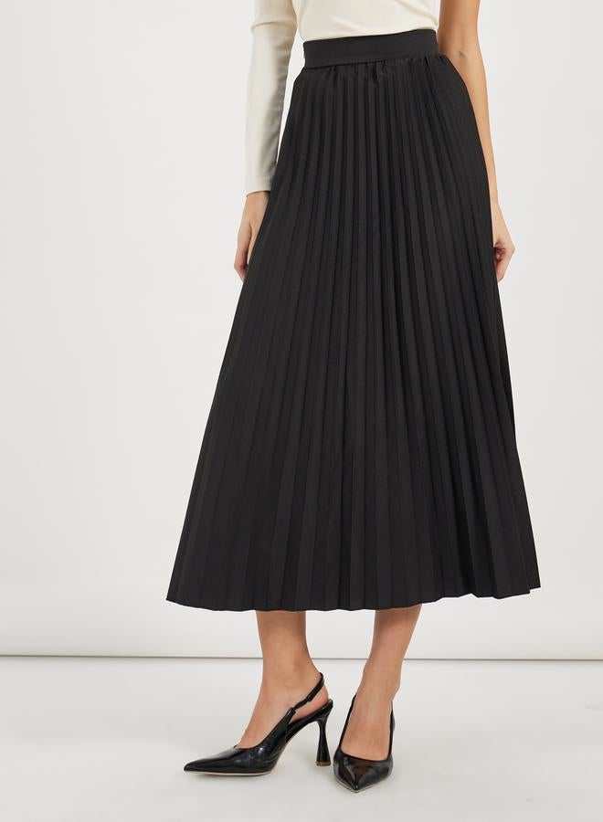 Styli Pleated A-Line Midi Skirt  - Image 2
