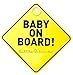 Little Chicks Baby on Board Car Sign Decal Weather Resistant Child Safety Awareness Warning Sticker with Suction Cups Bright Yellow Color Model CK094 - Image 2