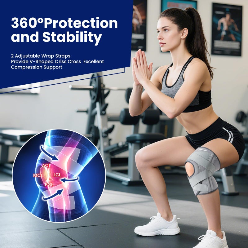 JOMVD Knee Brace for Knee Pain, Meniscus Tear, Adjustable Knee Support with Side Spring Stabilizers for ACL, Meniscus Tear, Arthritis, Patella Stability, Knee Pain Relief, Women and Men,Medium - Image 4