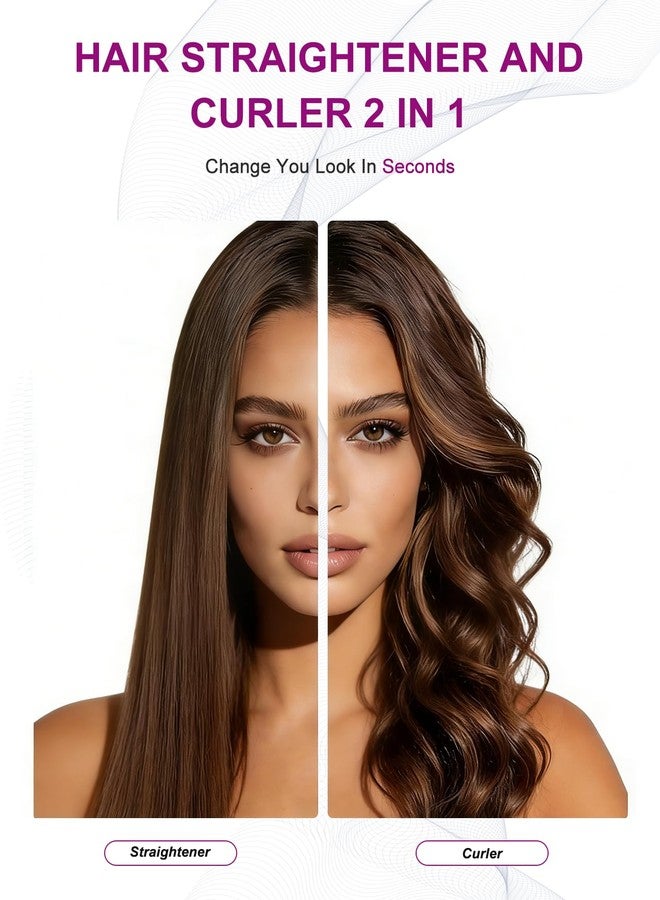 LANDOT 2-in-1 Hair Straightener & Curling Iron – Twist Floating Plates for Smooth Straight & Bouncy Curls, Anti-Frizz, Dual Voltage, 12 Temps 250-450°F for All Hair Types - Image 2