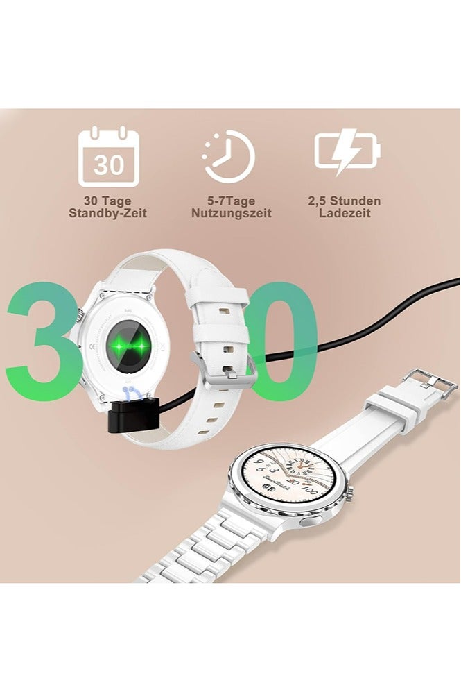 RollsTimi  Smart Watch for Women,1.32" Touchscreen Fitness Tracker, Make/Answer Calls,Sleep & Activity Tracking Smartwatch for Android IOS,Silver White - Image 5