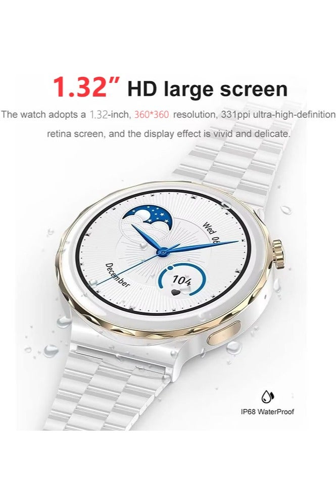 RollsTimi  Smart Watch for Women,1.32" Touchscreen Fitness Tracker, Make/Answer Calls,Sleep & Activity Tracking Smartwatch for Android IOS,Silver White - Image 4