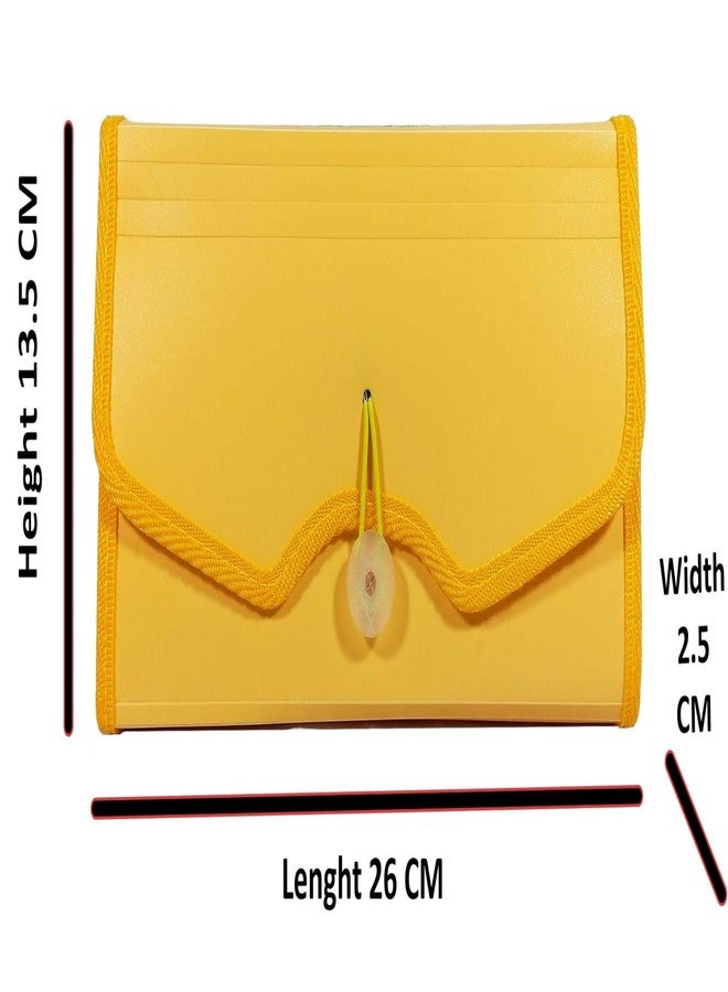 حافظة دفتر شيكات قابلة للتوسيع من شاينينج زون، تحتوي على 13 جيبًا، وحافظة لدفتر التوفير، وحافظة للفواتير، وحافظة لجواز السفر، وحقيبة تخزين النقود مع مطاط متأرجح (عبوة صفراء من قطعة واحدة) - Image 2