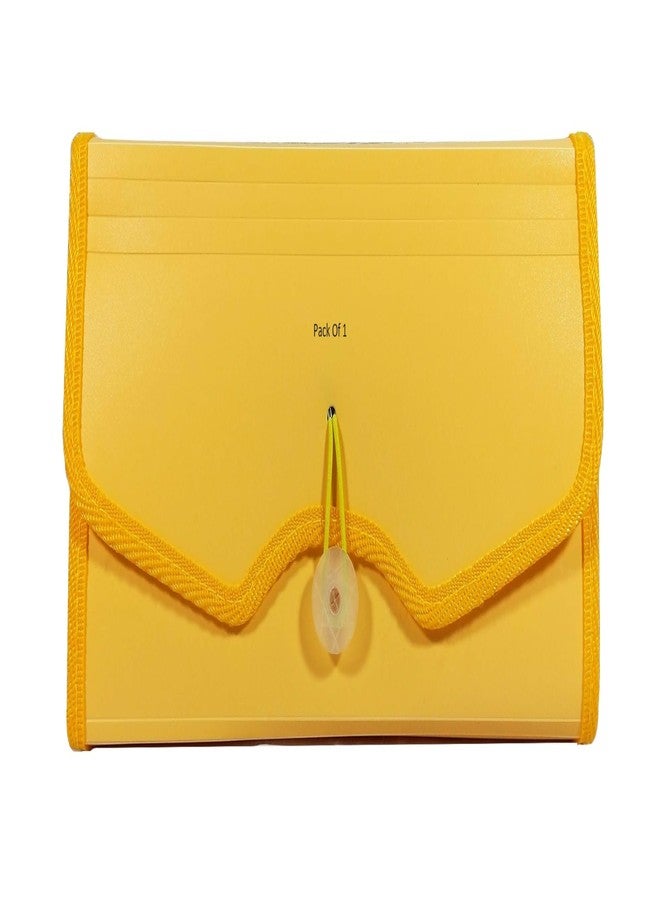 حافظة دفتر شيكات قابلة للتوسيع من شاينينج زون، تحتوي على 13 جيبًا، وحافظة لدفتر التوفير، وحافظة للفواتير، وحافظة لجواز السفر، وحقيبة تخزين النقود مع مطاط متأرجح (عبوة صفراء من قطعة واحدة) - Image 1