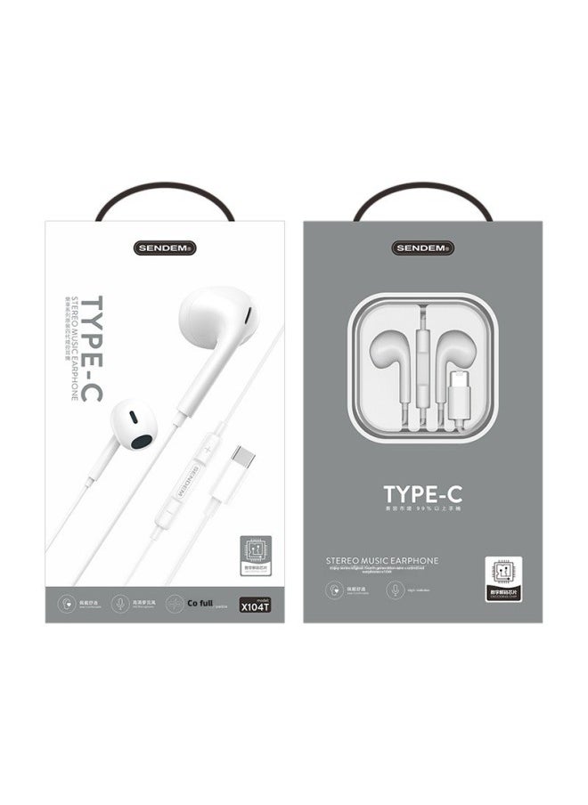 Generic - Four-generation Type-c Wired Headset For Lightning For Apple Android Mobile Phone Bass In-ear Mobile Phone Ear-Color:type-c Interface - Image 1