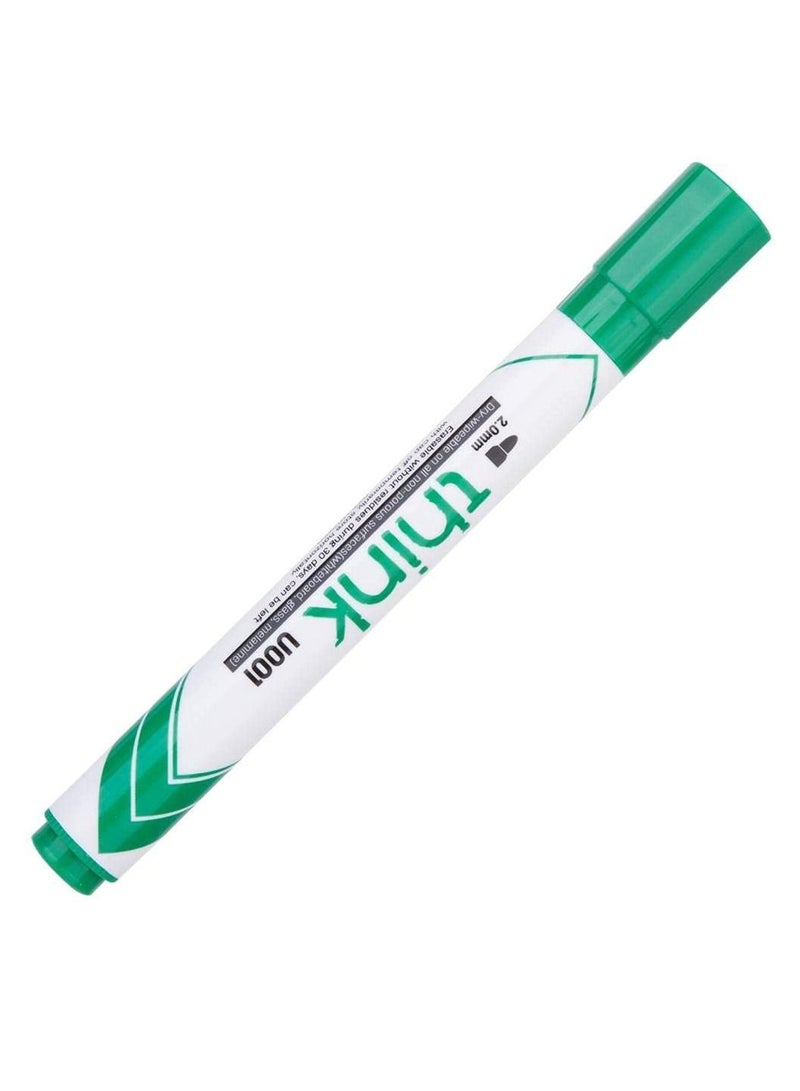 Deli 12-Piece Dry Erase White Board Marker Bullet Tip Green Ink - Image 2