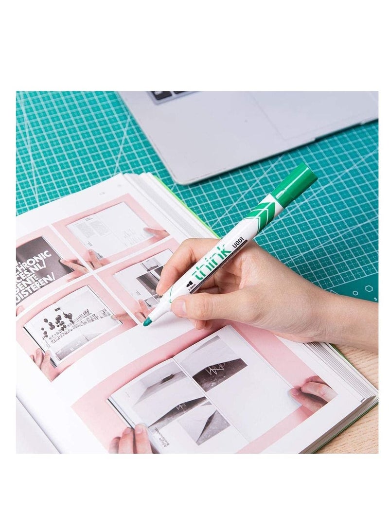 Deli 12-Piece Dry Erase White Board Marker Bullet Tip Green Ink - Image 4
