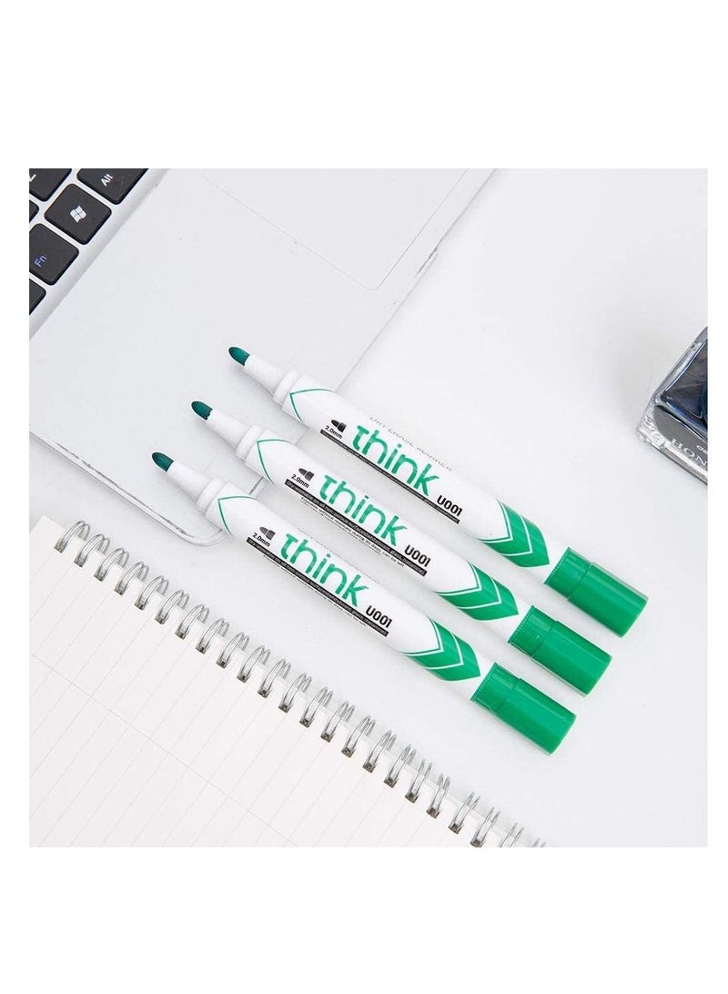 Deli 12-Piece Dry Erase White Board Marker Bullet Tip Green Ink - Image 5