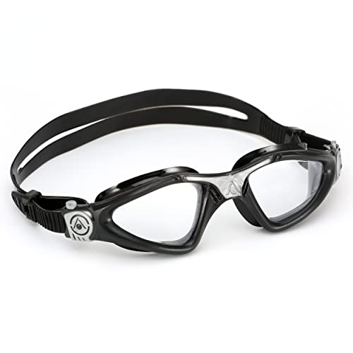 Aqua Sphere Kayenne Adult Swim Goggles - 180-Degree Distortion Free Vision, Ideal Swim Goggle for Active Pool or Open Water Swimmers | Unisex Adult, Clear Lens, Black/Silver Frame - Image 2