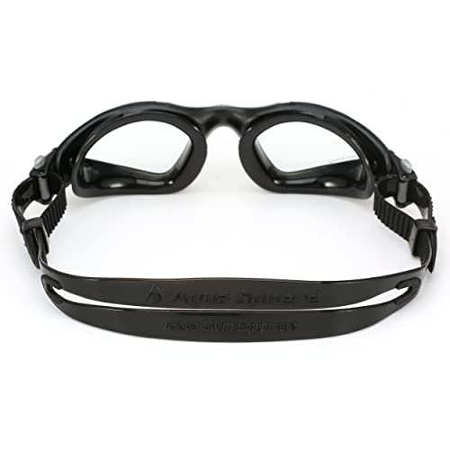 Aqua Sphere Kayenne Adult Swim Goggles - 180-Degree Distortion Free Vision, Ideal Swim Goggle for Active Pool or Open Water Swimmers | Unisex Adult, Clear Lens, Black/Silver Frame - Image 4