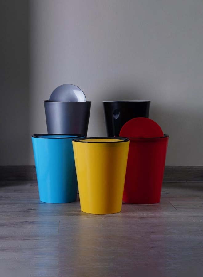 Pan Home Essential Waste Bin W/lid 8.5l - Silver - Image 1