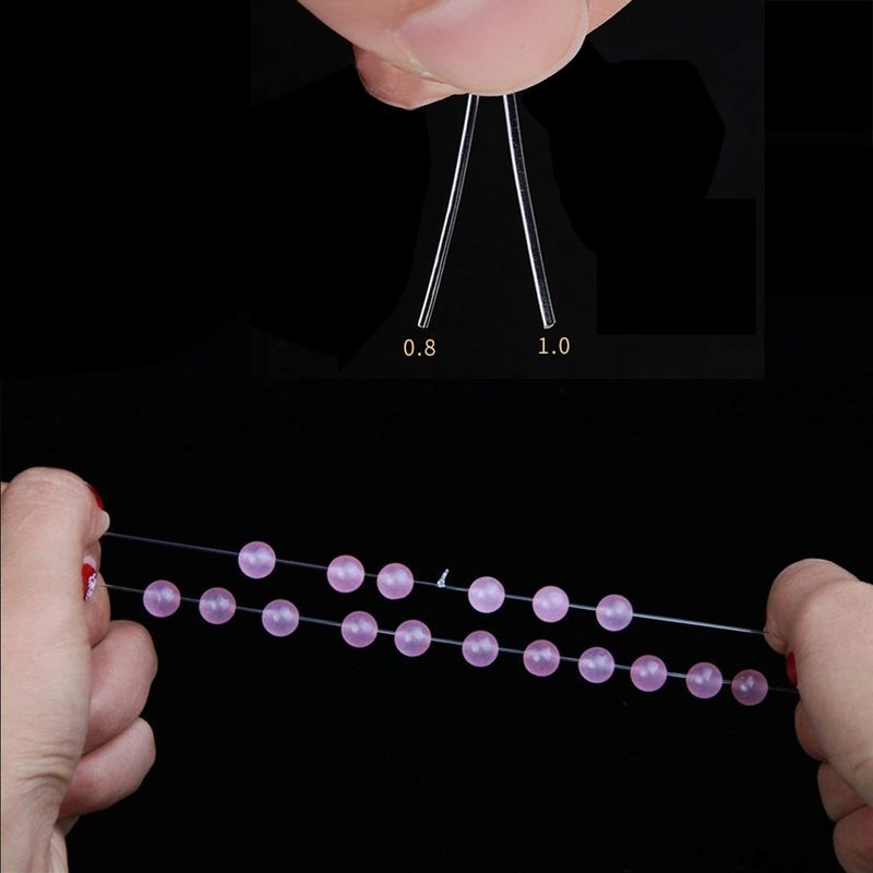 CCINEE 42ft Clear Bead Cord Crystal Elastic Stretchy Bracelet String for Jewelry Making Necklace Bracelet Beading Thread  0.8 mm  1mm - Image 2