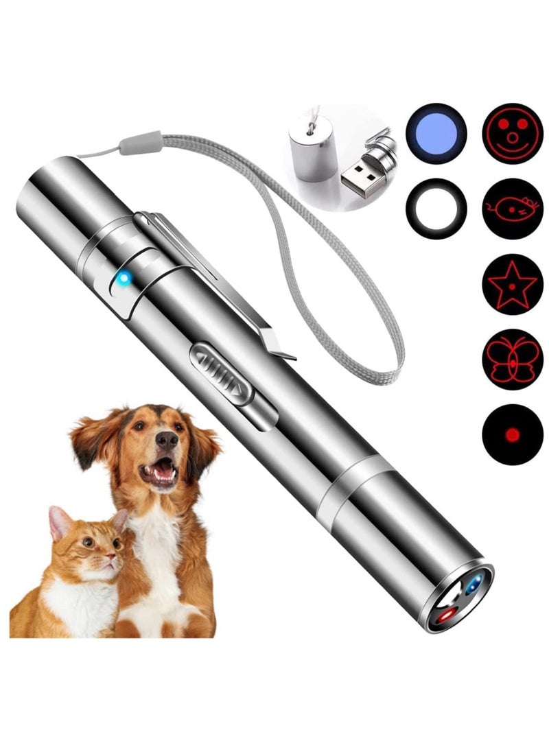 CHU DAI - 5 Patterns Cat Toys, Laser Pointer Adjustable, USB Recharge Laser, Long Range and 3 Modes Training Chaser Interactive Toy, Dog Laser Toy - Image 1
