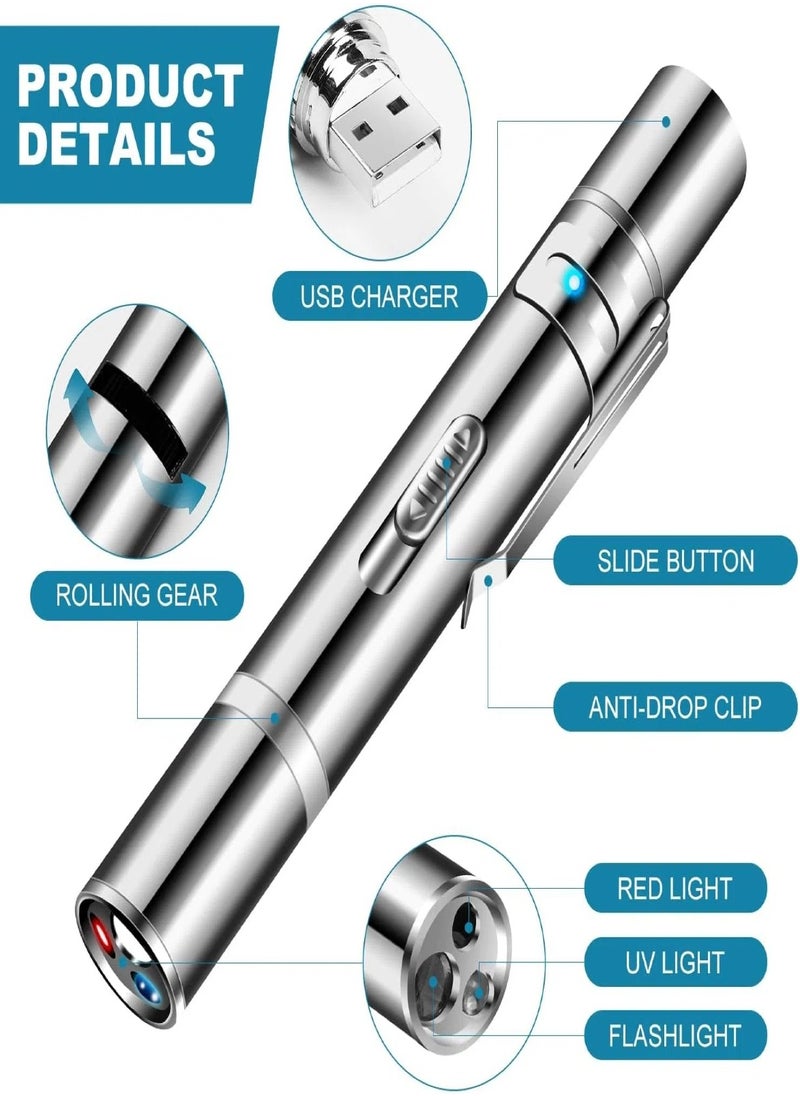 CHU DAI - 5 Patterns Cat Toys, Laser Pointer Adjustable, USB Recharge Laser, Long Range and 3 Modes Training Chaser Interactive Toy, Dog Laser Toy - Image 1