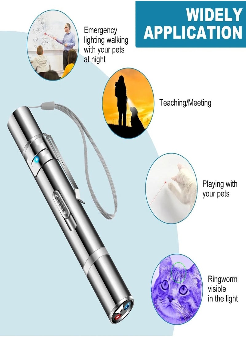 CHU DAI - 5 Patterns Cat Toys, Laser Pointer Adjustable, USB Recharge Laser, Long Range and 3 Modes Training Chaser Interactive Toy, Dog Laser Toy - Image 1